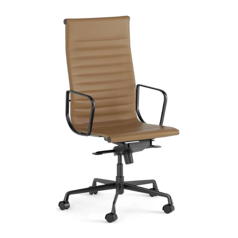 Sax High Back - Tan Leather - Black Base & Arms