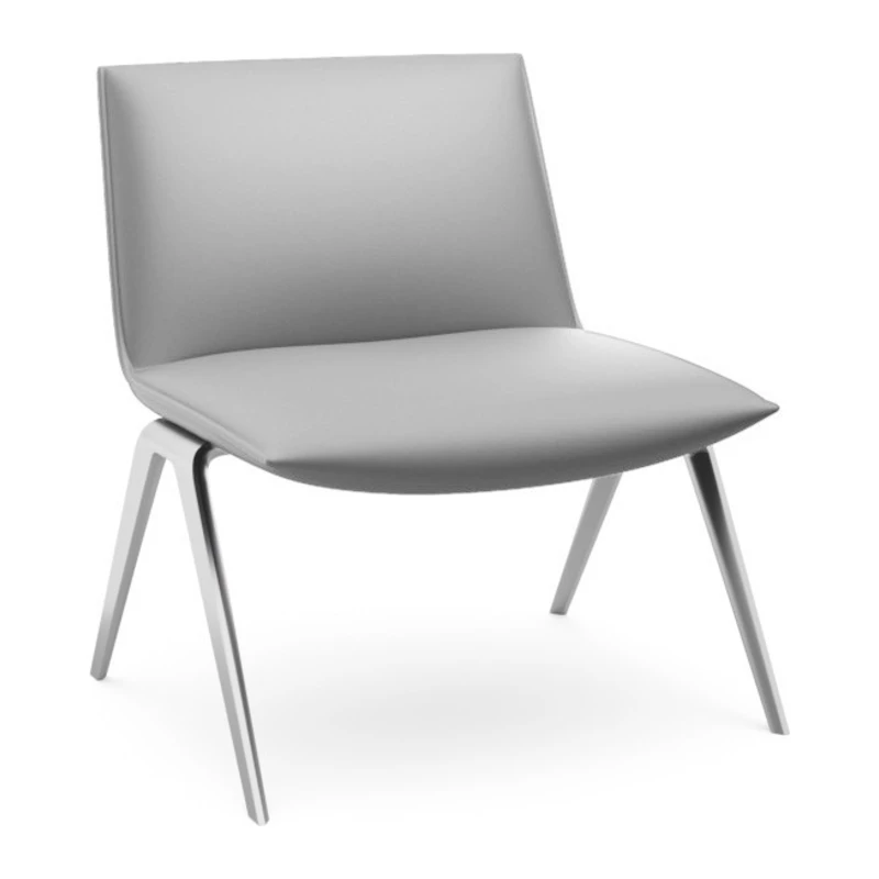 Aston - Grey Synthetic Leather - Chrome Legs