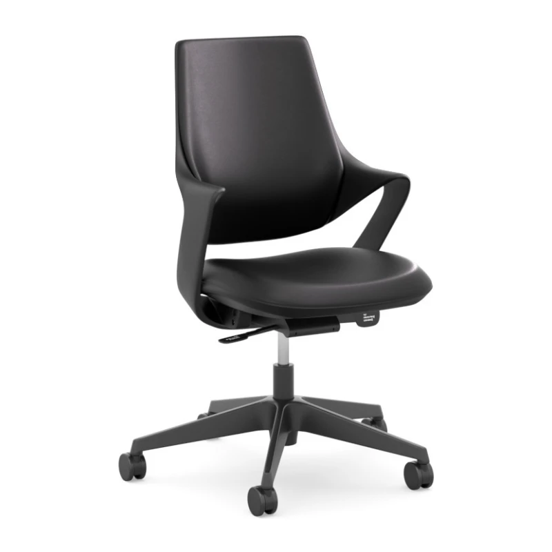 Zak - Medium Back - Black Polyurethane - Black Shell