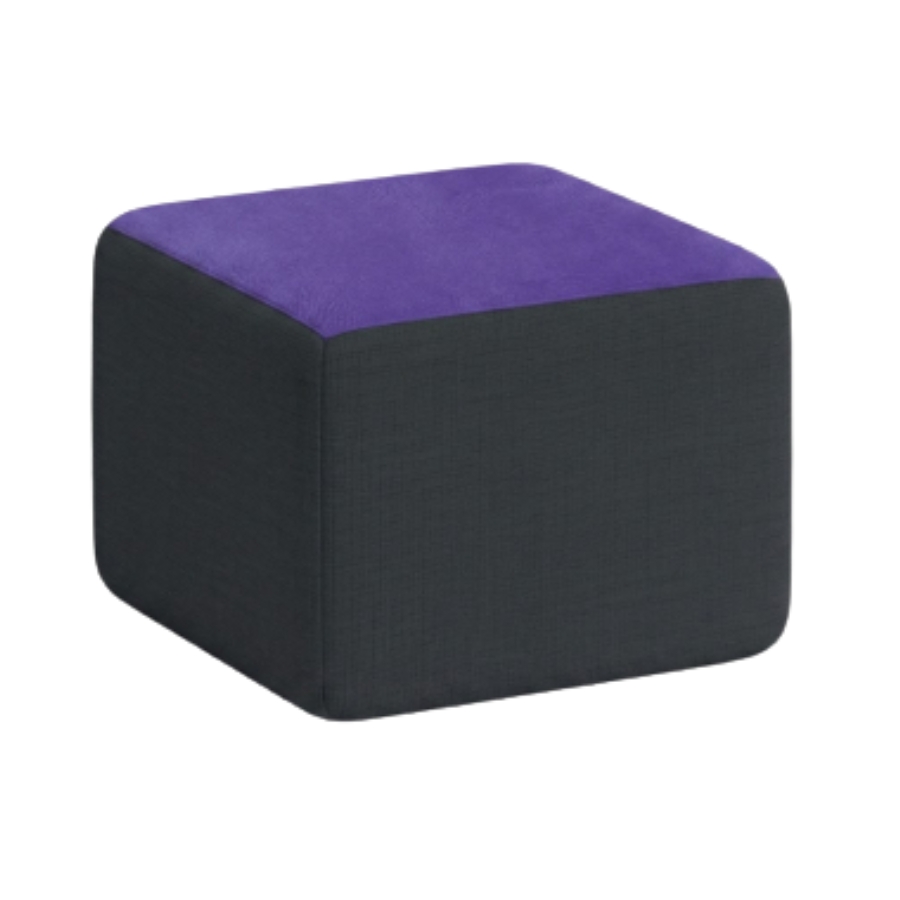 Linea Square Ottoman - 600 x 600 | Shade Base, Iris Top