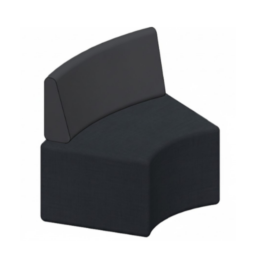 Linea Modular Lounge - 600W Curved Seat | Shade Base, Marble Back