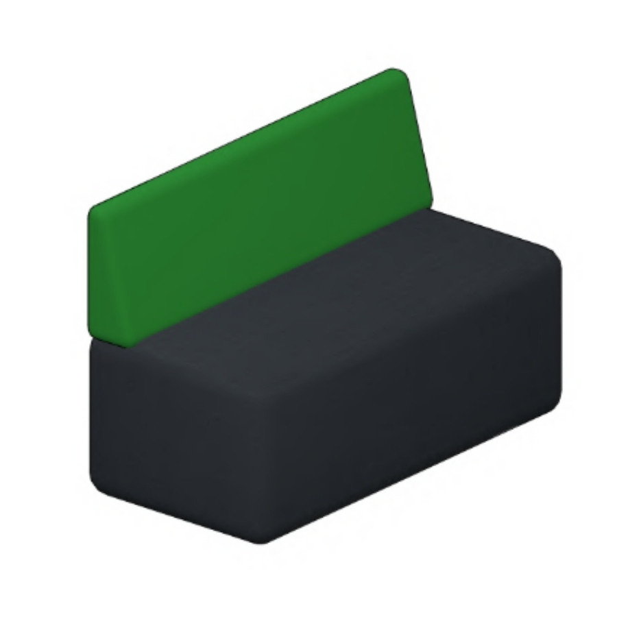 Linea Modular Lounge - 1200W Bench Seat | Shade Base, Grass Back