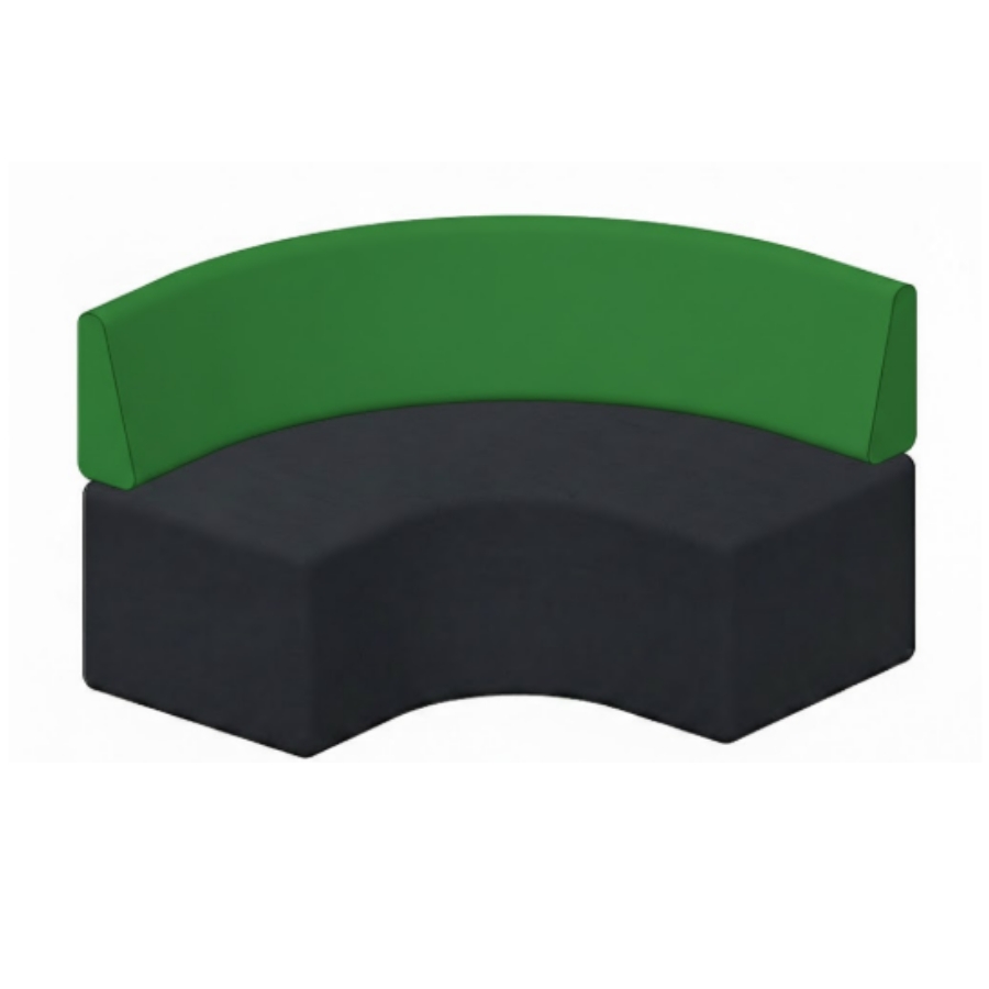 Linea Modular Lounge - 1340W Curved Seat | Shade Base, Grass Back