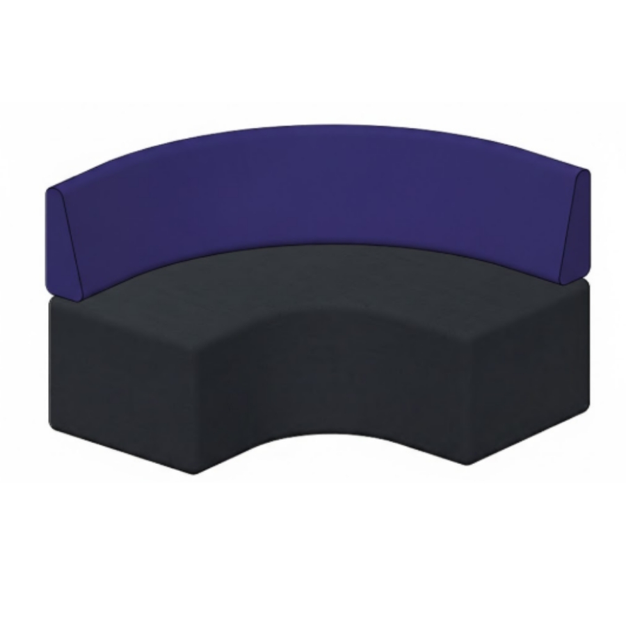 Linea Modular Lounge - 1340W Curved Seat | Shade Base, Iris Back
