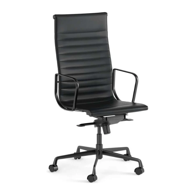 Sax High Back - Black Leather - Black Base & Arms