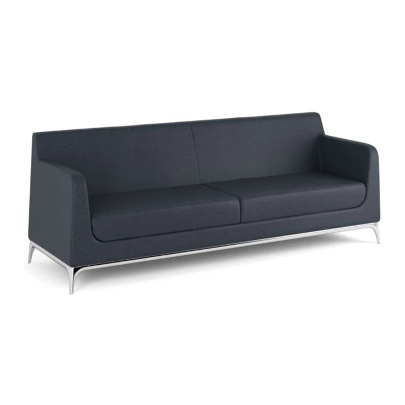 Tex - 3 Seater - Charcoal Fabric - Chrome Legs