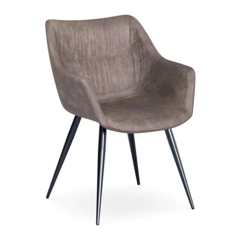 Nina - Coffee Microfiber - Round Legs