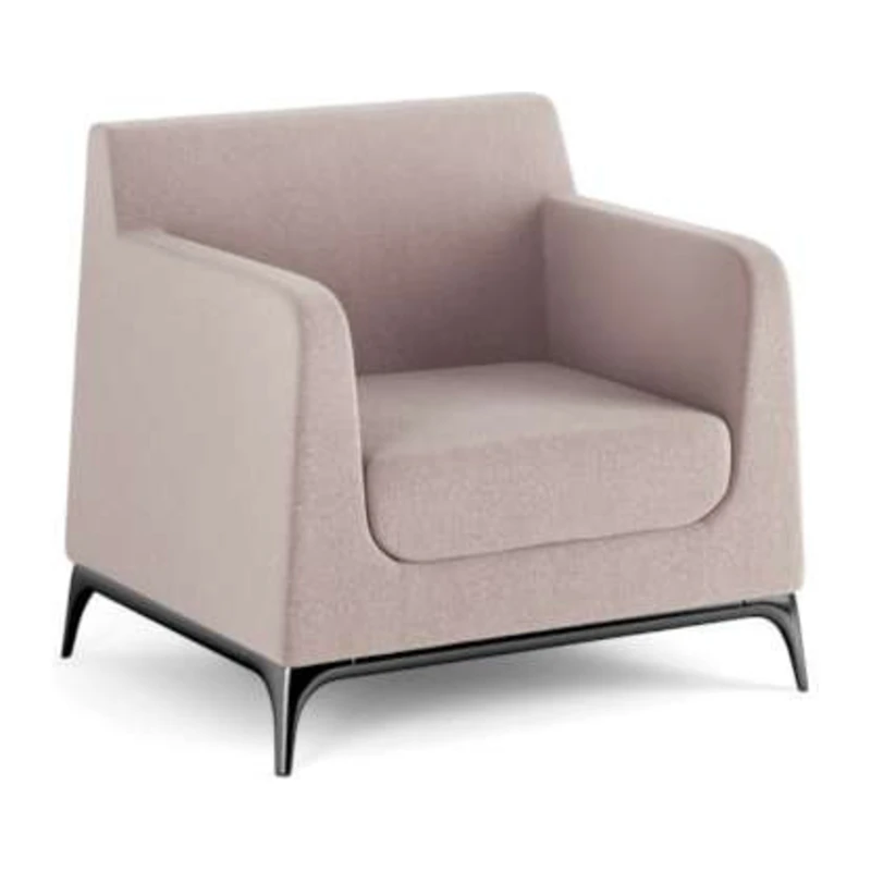 Tex - 1 Seater - Oatmeal Fabric - Black Leg