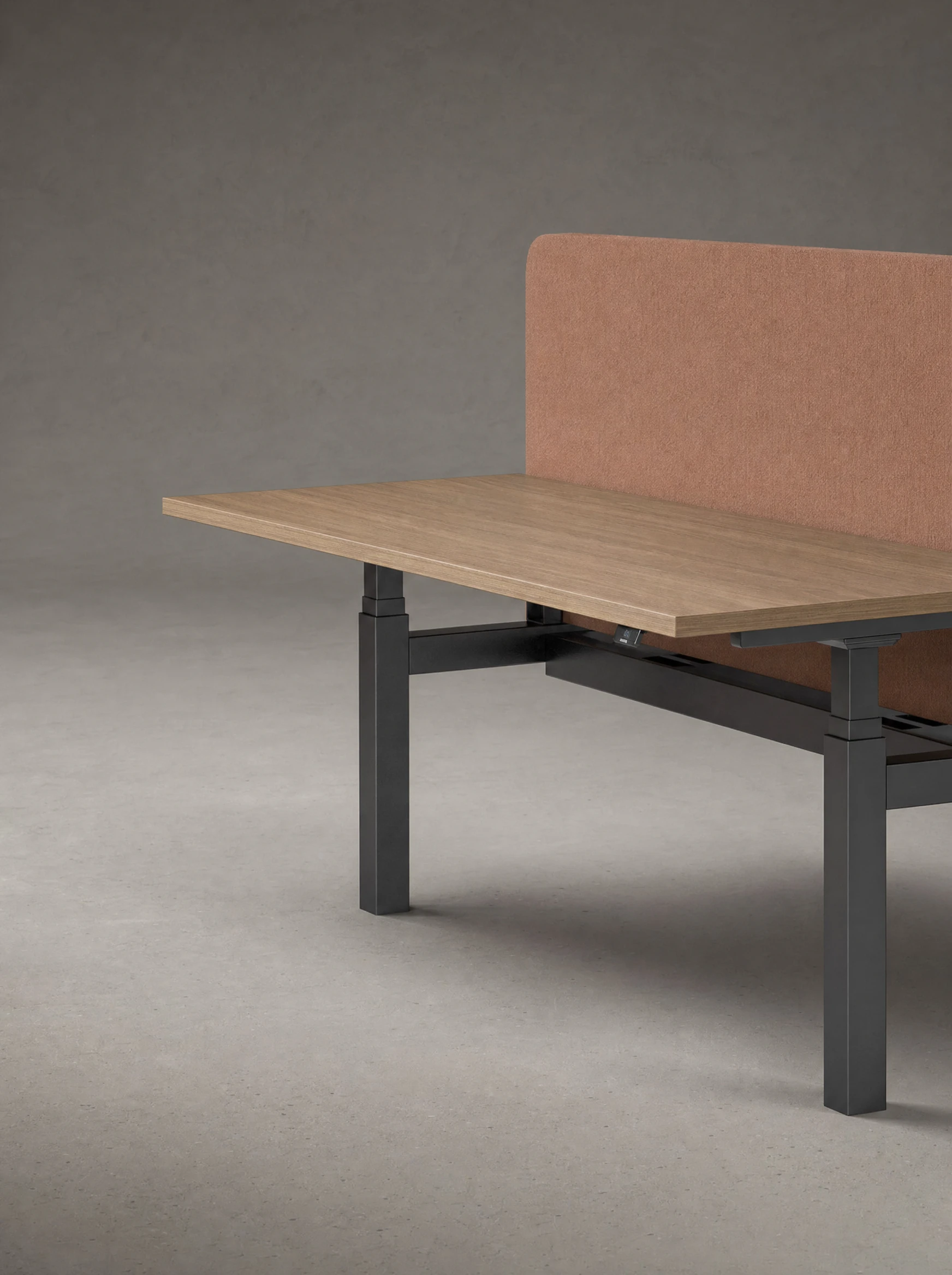 Swish underframe with telescopic beam extended, annotated-diagram feel, clean studio light