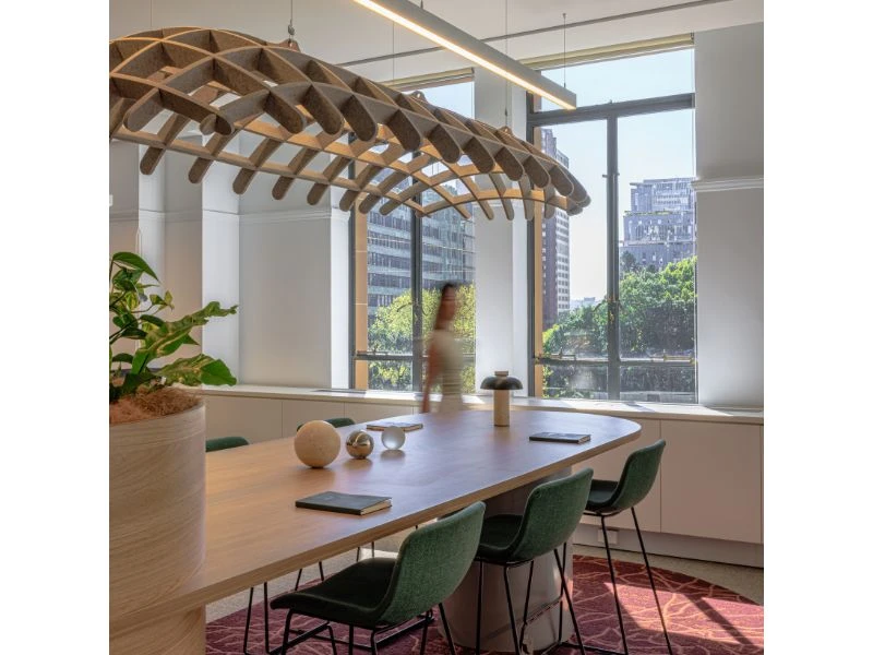 Custom timber seating showing natural material variation